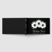 Elegante zwart-witte bloemen bruiloft gastenboek (Volledig)