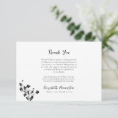 Elegante zwart-witte bloemen orthodoxe begrafenis bedankkaart (Staand voorkant)