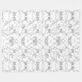 Elegante zwart-witte bloemenfleecedeken fleece deken (Voorkant (Horizontaal))