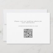 Elegante zwart-witte bloemenkrans monogram foto save the date (Achterkant)