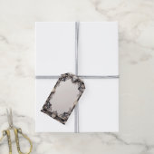 Elegante Zwart Witte Bloemige Gift Tag Cadeaulabel (Met Touw)