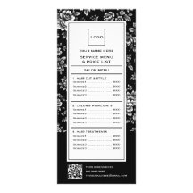 Elegante Zwart & Witte Bloemige Kapper Salon
