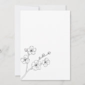 Elegante zwart-witte bloesem bloemenbruiloft kaart (Achterkant)