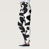 Elegante zwart-witte boho vormt fitness leggings (Links)