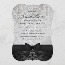 Elegante zwart-witte boog bruids douche uitnodigin kaart