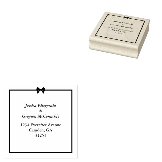 Elegante zwart witte boog en Lijst bruiloft Rubberstempel (Gestempeld)