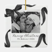 Elegante zwart witte boog foto vakantie keramisch ornament (Achterkant)