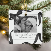 Elegante zwart witte boog foto vakantie keramisch ornament