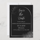 Elegante zwart-witte boog Save the Date Kaart (Voorkant)