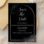 Elegante zwart-witte boog Save the Date Kaart