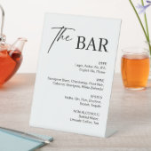 Elegante zwart-witte bruiloft bar reclamebord met voetstuk (Insitu)