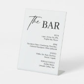 Elegante zwart-witte bruiloft bar reclamebord met voetstuk (Voorkant)