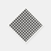 Elegante zwart-witte Buffalo Plaid Vakantie Servet (Hoek)