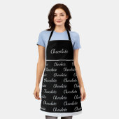 Elegante Zwart Witte Chocolade Personeel Uniform Schort (Gedragen)