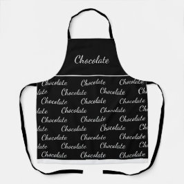 Elegante Zwart Witte Chocolade Personeel Uniform Schort