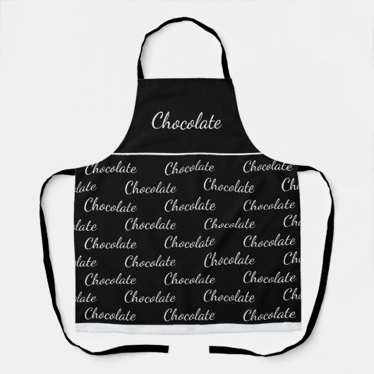 Elegante Zwart Witte Chocolade Personeel Uniform Schort (Voorkant)