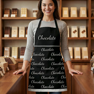Elegante Zwart Witte Chocolade Personeel Uniform Schort