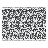 Elegante zwart-witte damast wervelingen tafelkleed (Voorkant (Horizontaal))