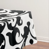 Elegante zwart-witte damast wervelingen tafelkleed (Voorbeeld)