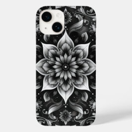 Elegante zwart witte  Floral iPhone Case
