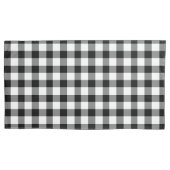Elegante zwart-witte gingham kussensloop (Voorkant-Links)