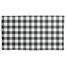 Elegante zwart-witte gingham kussensloop