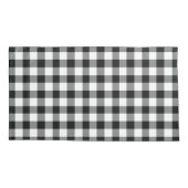 Elegante zwart-witte gingham kussensloop (Achterkant-Links)