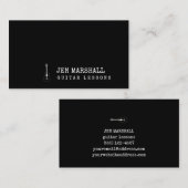 Elegante zwart-witte gitarist visitekaartje (Voorkant / Achterkant)