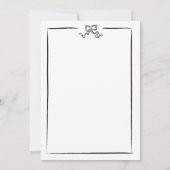 Elegante Zwart & Witte Hand getrokken boog Kaart (Achterkant)