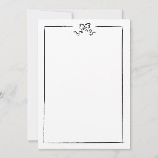 Elegante Zwart & Witte Hand getrokken boog Kaart (Achterkant)