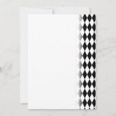 Elegante Zwart Witte Harlekijn Ruit Geometrisch Save The Date (Voorkant)
