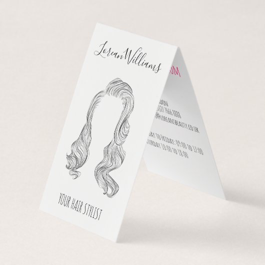 Elegante zwart-witte Hollywood Waves Hair Style Visitekaartje (Voorkant)