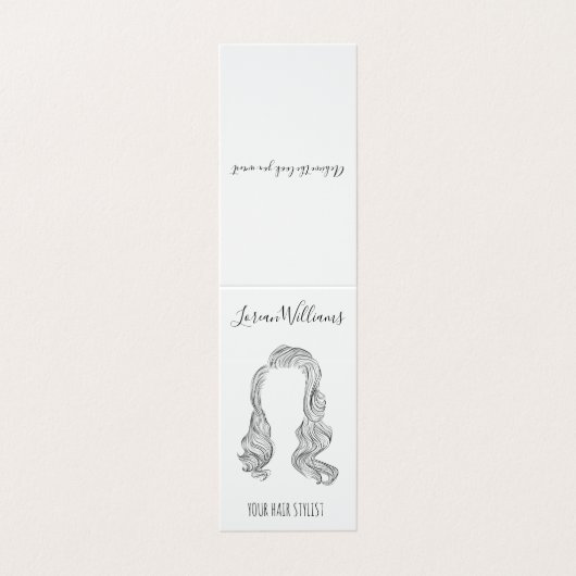 Elegante zwart-witte Hollywood Waves Hair Style Visitekaartje (Buitenkant ongevouwen)