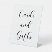 Elegante zwart-witte Kaarten & geschenken bruiloft Reclamebord Met Voetstuk (Voorkant)