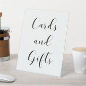 Elegante zwart-witte Kaarten & geschenken bruiloft Reclamebord Met Voetstuk (Insitu)