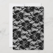 Elegante zwart/witte kant Sweet 16 Masquerade Part Kaart (Achterkant)