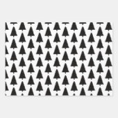 Elegante zwart-witte kerstboom Merry Xmas Inpakpapier Vel (Voorkant 2)