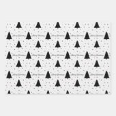 Elegante zwart-witte kerstboom Merry Xmas Inpakpapier Vel (Voorkant)