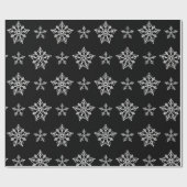 Elegante zwart-witte kerstelementen cadeaupapier (Vlak)