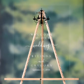 Elegante zwart witte kroonluchter monogram bruilof acryl bord (Neutraal)