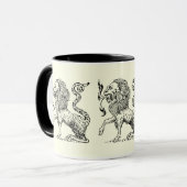 Elegante zwart-witte leeuwenschets -  mok (Voorkant links)