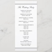 Elegante Zwart Witte Monogram Program Kaartenrek Programmakaart (Achterkant)