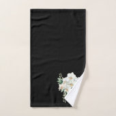 Elegante zwart-witte orchidee bad handdoek (Handdoek)