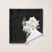 Elegante zwart-witte orchidee bad handdoek (Wasdoekje)