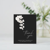 Elegante zwart-witte orchidee bruiloft Dank u Bedankkaart (Staand voorkant)