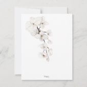Elegante zwart-witte orchidee bruiloft Dank u Bedankkaart (Achterkant)