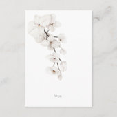 Elegante zwart-witte orchidee bruiloft details informatiekaartje (Achterkant)