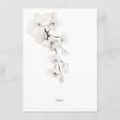 Elegante zwart-witte orchidee bruiloft receptie informatiekaartje (Achterkant)