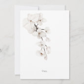 Elegante zwart-witte orchidee bruiloft save the date (Achterkant)