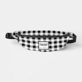 Elegante zwart witte plaid gingham libel heuptasje (Voorkant)
